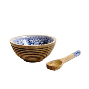 ชุดชามไม้สำหรับขนมขบเคี้ยว4ชิ้นชามไม้พิมพ์ลายสินค้าขายดี2024ผลิตในอินเดีย - Product Image 2