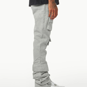 High Quality Custom Heavyweight Cotton Sweatpants for Men Flare <b>Jogger</b> Track Pants with Cargo Private Label - Product Image 3