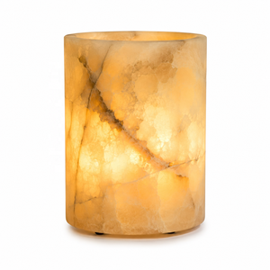 Vase en marbre onyx poli naturel, fait main, éclairage nocturne en pierre lumineuse écologique, décoration d'intérieur, vente en gros - Product Image 1