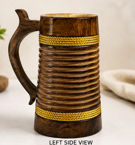 Jarra Vikinga de Madera Desechable Hecha a Mano Pulida con Asa para Hogar, Hotel, Restaurante, Regalo, Fiesta Estilo Americano - Product Image 3