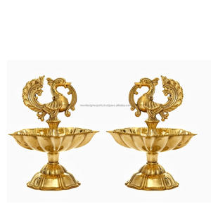 Lampes suspendues en laiton Art Déco pour la décoration de la maison |   Articles de décoration Kuthu Vilakku pour Diwali et mariage - Product Image 5