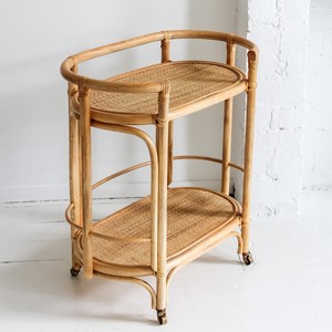 Kitchen coffee serving trolley rattan beverage carts champagne bar cart for event decoration - Product Image 5