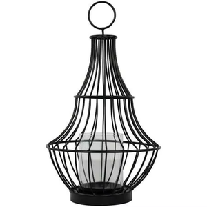 <b>Black</b> Iron Wire Candle <b>Lantern</b> Modern Design Durable Metal Holder Home Decoration - Product Image 5