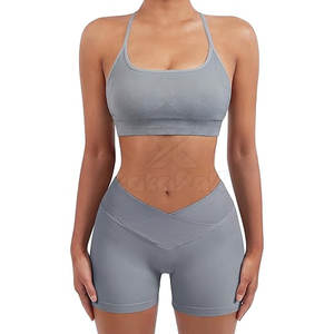 Conjunto Deportivo de 2 Piezas para Mujer, Shorts y Top de Yoga en Tela Suave y Elástica, Absorbente de Humedad y de Secado Rápido, para Correr - Product Image 3