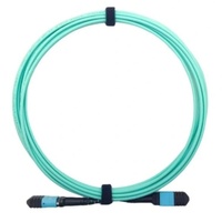 Jumper serat optik 12 core MPO MPT kabel bagasi LSZH bahan Mode tunggal APC 3mm kabel Patch