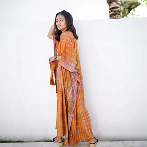 Vestido Kimono Elegante de Verano para Mujer, Cintura Natural, Largo hasta el Suelo, Tie Dye, Ecológico y Transpirable - Product Image 5