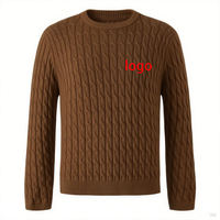 Pull-over en maille torsadée respirant à col rond pour homme, style designer personnalisé, motif couple scannable, collection automne, OEM