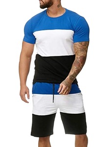 Ensemble T-shirt et short pour homme personnalisable, col rond, séchage rapide, 100% polyester, impression numérique sans couture, été - Product Image 3