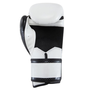 Gants de boxe en cuir blanc, fermeture à lacets, sangle de poignet réglable, équipement d'entraînement respirant pour adultes, unisexe, logo personnalisable - Product Image 2