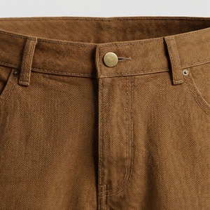 Shorts en jean en coton pour hommes, imprimés avec logo, style streetwear hip-hop, longs, délavés, couleur personnalisée, vente en gros - Product Image 4
