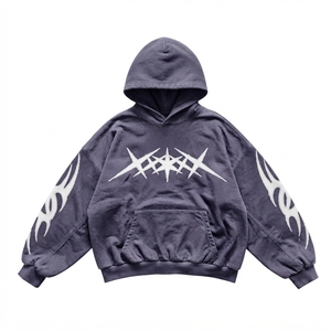 เสื้อฮู้ดโอเวอร์ไซส์ลายกราฟิกสำหรับผู้ชาย สไตล์สตรีทแวร์ พิมพ์ลายตามสั่ง แฟชั่นลำลอง เสื้อฮู้ดหนานุ่ม - Product Image 1