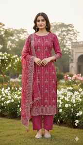 Tela de seda importada elegante con cuentas hechas a mano, material de diseñador ideal para vestidos de novia, sarees, lehengas, trajes de gala y conjuntos de fiesta. - Product Image 3