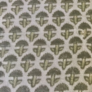 Tela de algodón estampada a mano – Motivo Buti en toda la superficie |   Tela Textil India Natural Verde Oliva para Prendas de Vestir - Product Image 1