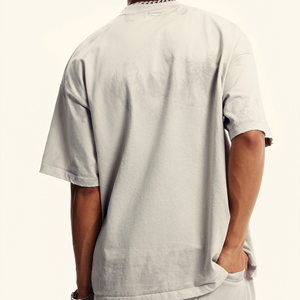 Camisetas de Algodón para Hombre al por Mayor, Estilo Lavado Ácido, Streetwear, Hip Hop, Vintage, con Logotipo Personalizado Impreso, Camisetas de Moda Lavadas - Product Image 3