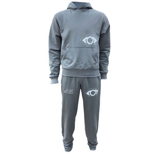Eco-Friendly Polyester Cotton <b>Tracksuits</b> with Medium Weight Fabric Breathable 100% Cotton <b>Plain</b> Dyed <b>Tracksuit</b> - Product Image 1