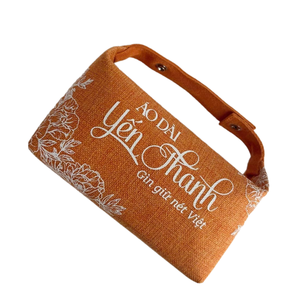 Custom Logo Red Jute Tote Bag Hand Length Handle <b>Small</b> Size Zipper Closure Hanoi Made Jewelry Packaging Advertising <b>Gift</b> Bag - Product Image 5