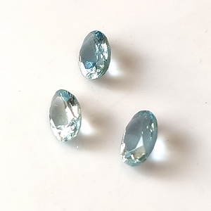 Aguamarina Natural de Primera Calidad Santa María, Calibrada, Corte Ovalado de 7x5 mm, 2.05 Quilates, Facetada, 3 Piezas, Gema Suelta para Joyería - Product Image 3