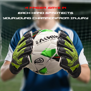 Guantes de Portero de Piel Sintética PU con Diseño de Protección para los Dedos, para Partidos de Fútbol Juvenil, Se Puede Personalizar con Logotipo - Product Image 5