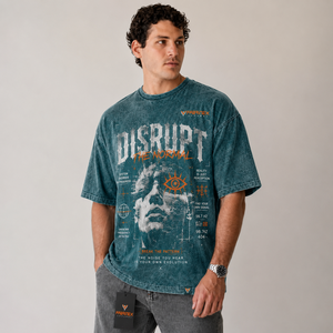 Camiseta de Lona 100% Algodón para Hombre, Estilo Vintage con Lavado Ácido, Oversize, Estampado de Grafiti, Hombro Caído, de Alto Gramaje, Fabricación Personalizada - Product Image 4