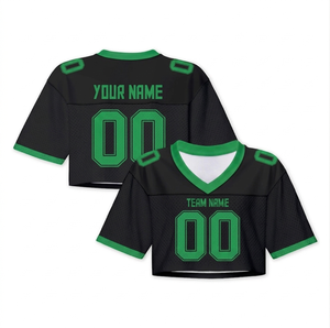 Bulk Custom Men's 100% Polyester Mesh Crop Jersey High Quality Streetwear Vintage Short Sleeve Jerseys - Product Image 2