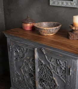 Carved Solid Wood 2-Door <b>Sideboard</b> Cabinet Dining <b>Storage</b> Console Modern Living Room Furniture - Product Image 4