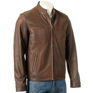Solid Color <b>Biker</b> <b>Jacket</b> in Custom Made Cowhide Leather with Side Pockets Bulk Supply Leather Bomber <b>Jacket</b> - Product Image 1
