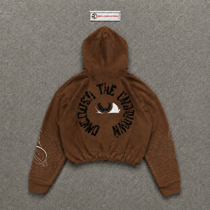 NUEVA SUDADERA CON CAPUCHA PARA HOMBRE, DE CALIDAD, ESTILO CASUAL Y MODEA, COLOR MARRÓN, CON CIERRE DE CREMALLERA, TALLA GRANDE, DE Felpa, CON ESTAMPADO FRONTAL - Product Image 5