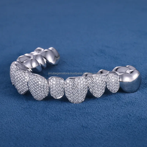Bijouterie fine personnalisée Hip Hop glacé argent S925 10K 14K 18K or massif VVS Baguette Moissanite Lab Diamond Teeth Grillz - Product Image 6