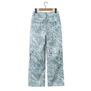 Pantalones Cargo de Cintura Alta para Mujer, Estampados, Holgados, Largos, Estilo Casual de Verano, con Bolsillos, Material de Lona - Product Image 2