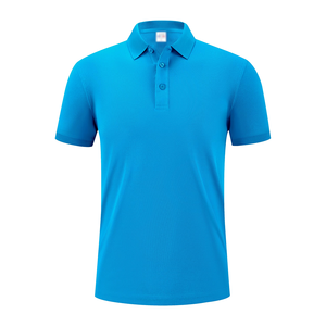 Chemise de golf décontractée pour homme, 100 % coton, jersey brodé uni, 180 g, logo frontal, manches courtes, respirante, personnalisable - Product Image 2