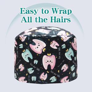 Bonnets chirurgicaux Tooth Fairy, bonnets médicaux, bonnets pour cheveux longs, bonnets de salon de beauté, bonnets vétérinaires avec bouton, bonnets de chef, bonnets d'infirmière - Product Image 4