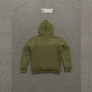 MODERN CASUAL OLIVE GREEN OVERSIZED GRAPHIC <b>HOODIE</b> TRENDY STREET EVERYDAY WEAR SOFT COTTON PULLOVER COMFORTABLE RELAXED FIT HOOD - Product Image 6