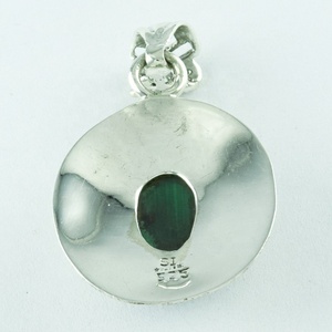 Impressionnant pendentif en argent Sterling 925 pierre de Malachite Style religieux numéro religieux motif indien breloque pendentifs bijoux - Product Image 4