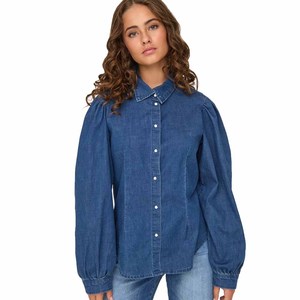 Women Denim Shirt Long Sleeve Solid Color Button Up Casual Loose Fit Stonewashed Cotton Autumn Style - Product Image 6