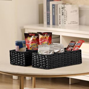 Best Price Paper Rope Wicker <b>Basket</b> Small Storage <b>Basket</b> for Organizing Toilet Paper <b>Foldable</b> Large Cube Organizer Bin for Shelf - Product Image 4