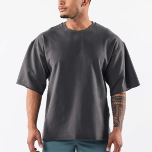 เสื้อยืดสตรีทแวร์ทรงโอเวอร์ไซส์ ผ้าฝ้ายคุณภาพสูง 100% พิมพ์ลายสกรีนด้านหน้า ดีไซน์สั่งทำได้ตามต้องการ ความยาวพิเศษ พร้อมบริการ OEM - Product Image 2