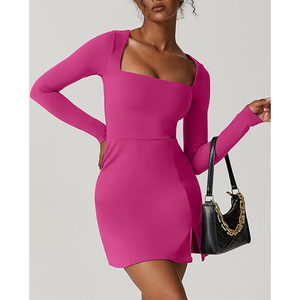 Robe de soirée élégante pour femme, robe de créateur personnalisée, col en V, manches longues, robe de soirée, robe de bal, robe de banquet - Product Image 6