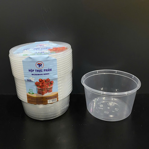 Contenants alimentaires en plastique ronds à injection, design 2026 le plus récent, OEM, sur mesure, 12/16/24 oz, avec couvercles, transparents, compatibles micro-ondes - Product Image 5