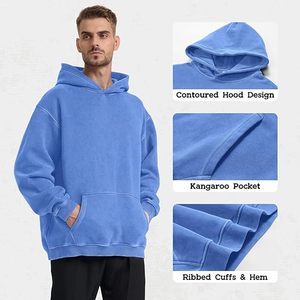 Sudadera con Capucha Lavada al Ácido con Logotipo Personalizado |   Sudaderas Extra Grandes de Estilo Urbano Vintage al por Mayor |   Proveedor de Sudaderas con Logotipo Personalizado - Product Image 4