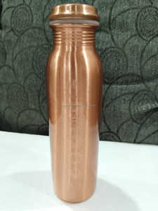 Nueva botella de agua de cobre Premium con recipiente de agua de cobre pulido liso brillante de vidrio para beber agua y regalo India - Product Image 3