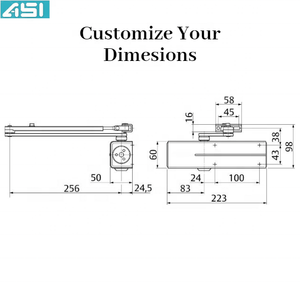 Cierre automático de puerta Sistema de piñón y cremallera Acero inoxidable de calidad fina Cierre suave hidráulico simple ligero - Product Image 3