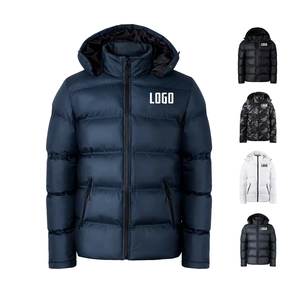 Veste d'hiver pour homme, coupe-vent à capuche, imperméable, respirante, col montant, logo personnalisé sur le devant, haute qualité - Product Image 1