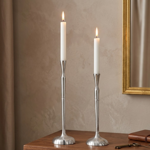 Ensemble de porte-bougies coniques en aluminium doré antique |   Décoration de Noël pour la maison, support de bougie en métal pour table, mariage et fêtes - Product Image 4