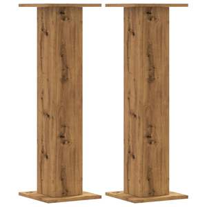 2 supports pour plantes en bois d'ingénierie, style chêne artisanal, 11,8x11,8x37,4 pouces, pour l'extérieur - Product Image 2