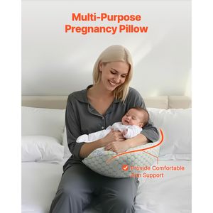 Cuscino a Forma di W per Gravidanza, Supporto per Letto, Morbido e Traspirante, con Fodera Rimovibile per Donne in Gravidanza - Product Image 6
