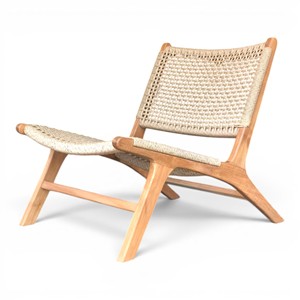 Fabricante OEM de Muebles de Madera de Teca Indonesia, Silla con Detalles de Cordón Tejido Personalizada, Venta Directa de Fábrica, Silla de Salón Moderna - Product Image 4
