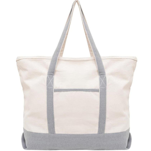 Bolsa de Mano Grande de Lona de Algodón de Alta Calidad con Asa de Hombro y Cierre, Personalizada con Serigrafía, para Mujer, Ideal para la Playa y Viajes - Product Image 2