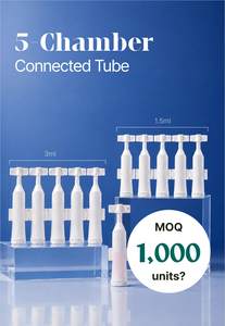 Contenant de distribution en plastique blanc à 5 compartiments connectés, 1,5 ml, emballage multi-compartiments avec bouchon à vis pour crème pour les yeux et huile essentielle - Product Image 1