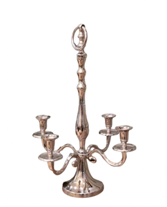 Chandelier moderne à 5 bras en métal Premium Fresh Arrival Design élégant Bougeoirs en or 2-en-1 suspendus décor de table en vrac - Product Image 1