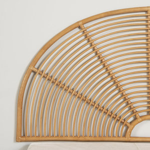 Rainbow Rattan <b>Wall</b>-<b>Mounted</b> <b>Headboard</b> Unique Stylish Turning Tool for Bedroom Decor - Product Image 5